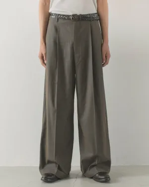 1tuck wide baggy chambray slacks