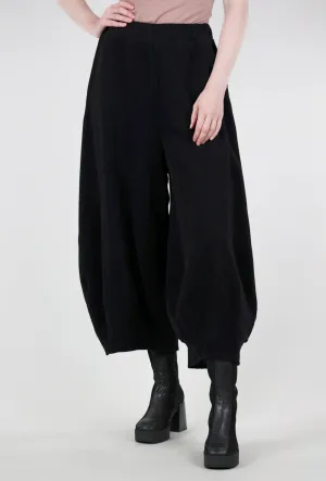 Arched Seam Brushed Pants, Black