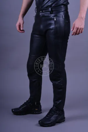 Black Leather Motorbike Pants