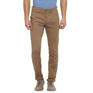 Brown Ultra Slim Fit Self Design Trouser