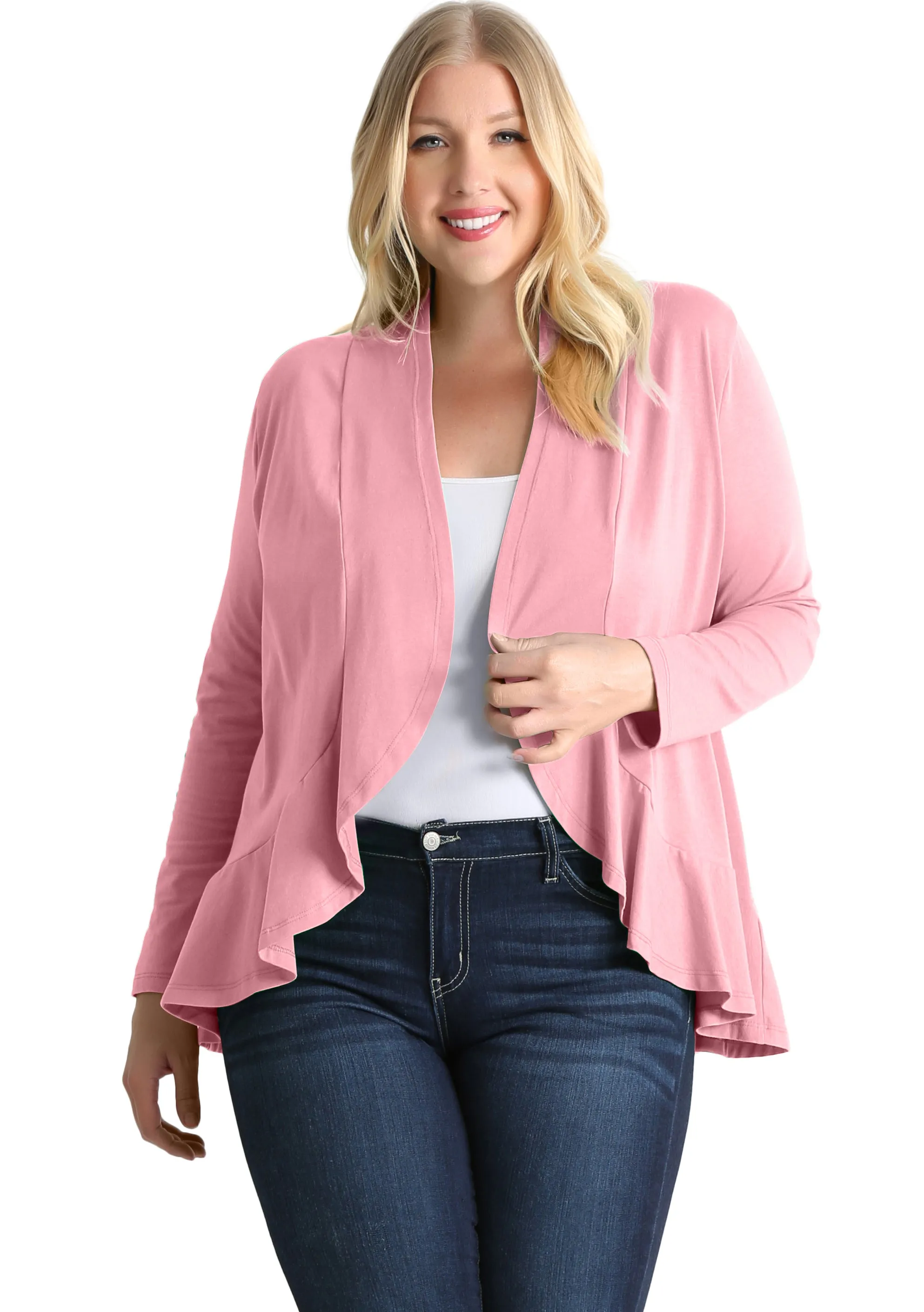 Classy In Ruffles Plus Size Cardigan