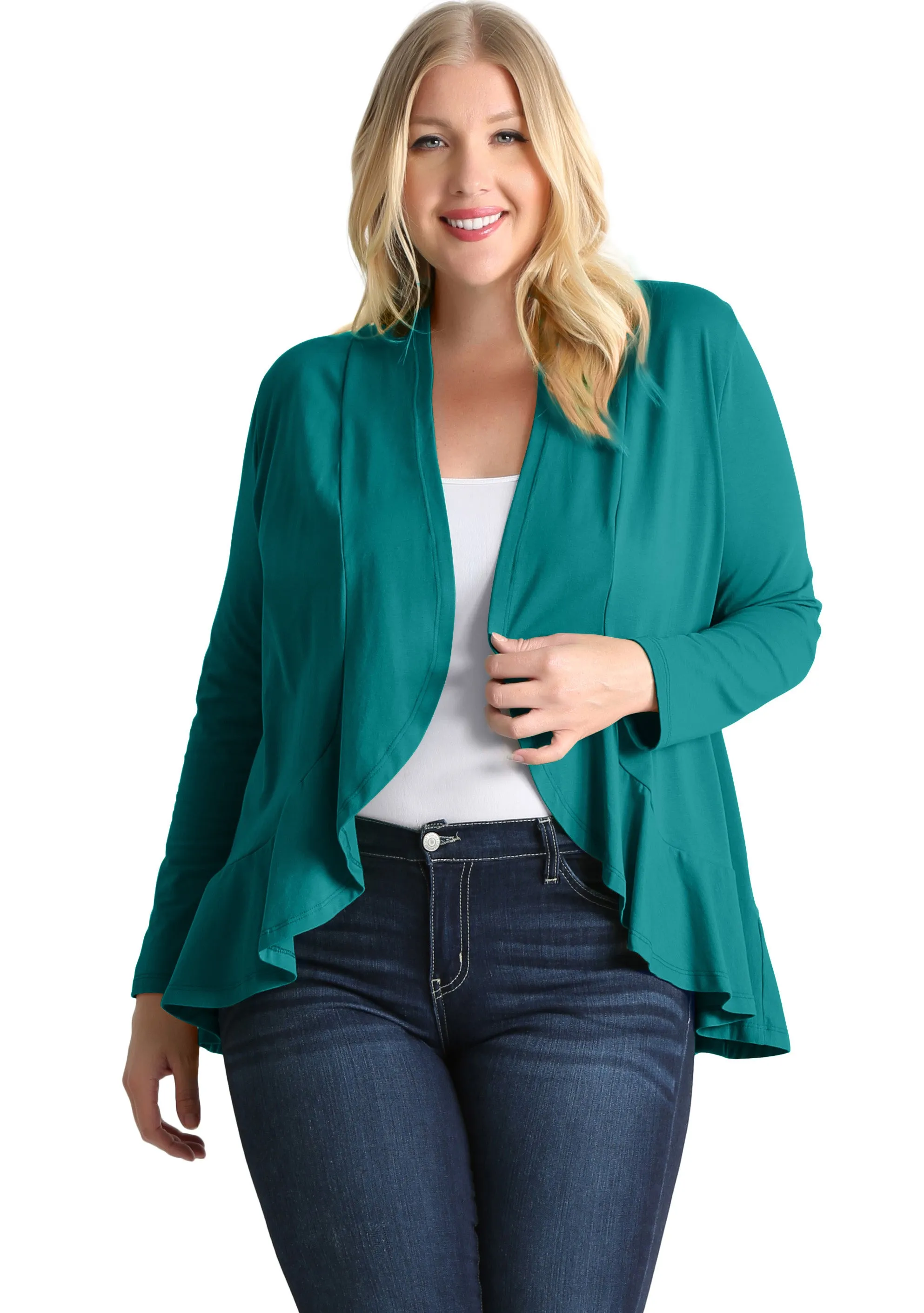 Classy In Ruffles Plus Size Cardigan