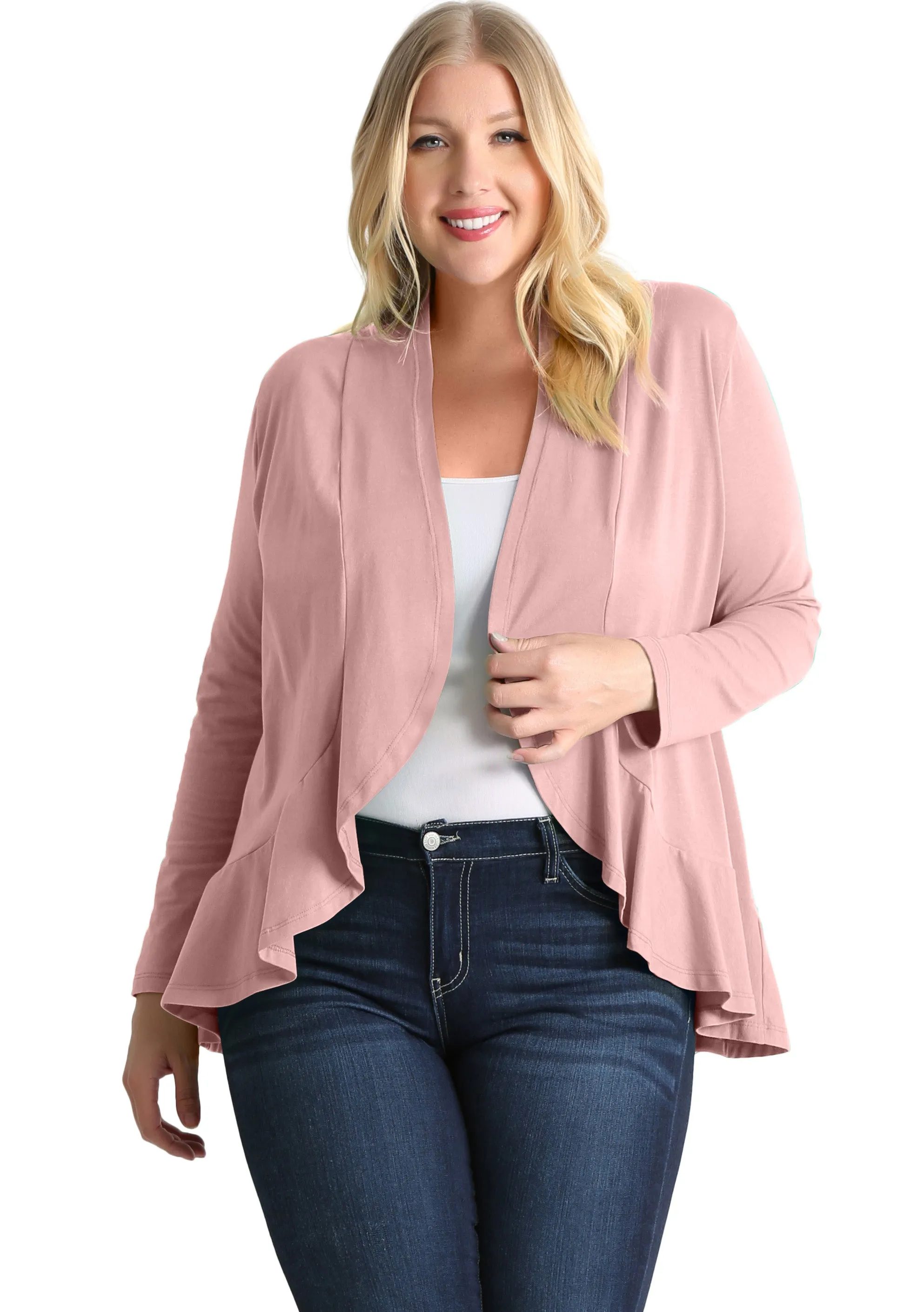 Classy In Ruffles Plus Size Cardigan