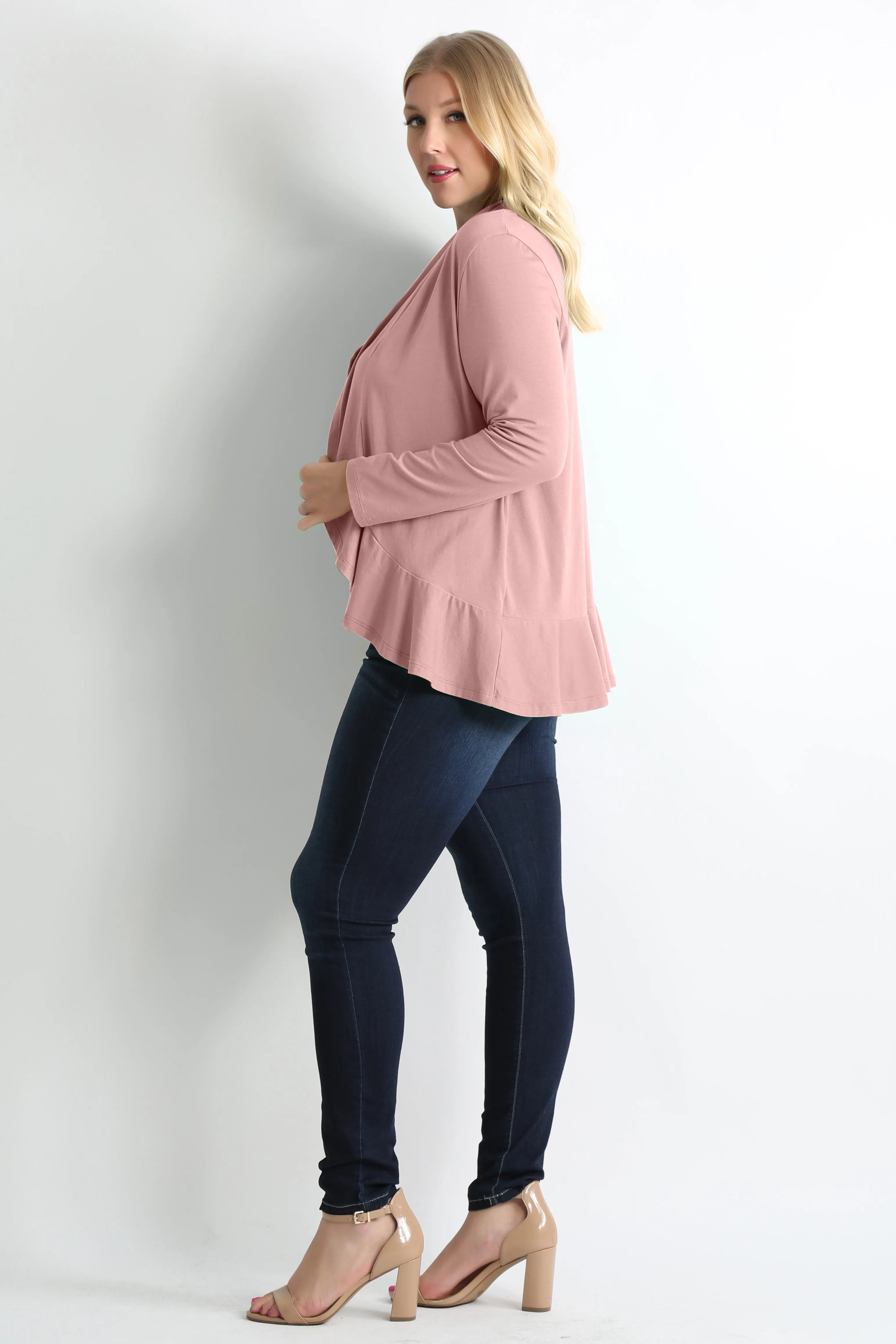 Classy In Ruffles Plus Size Cardigan