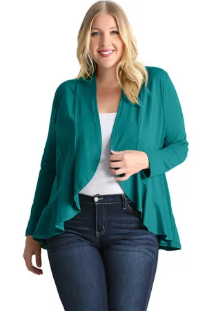 Classy In Ruffles Plus Size Cardigan