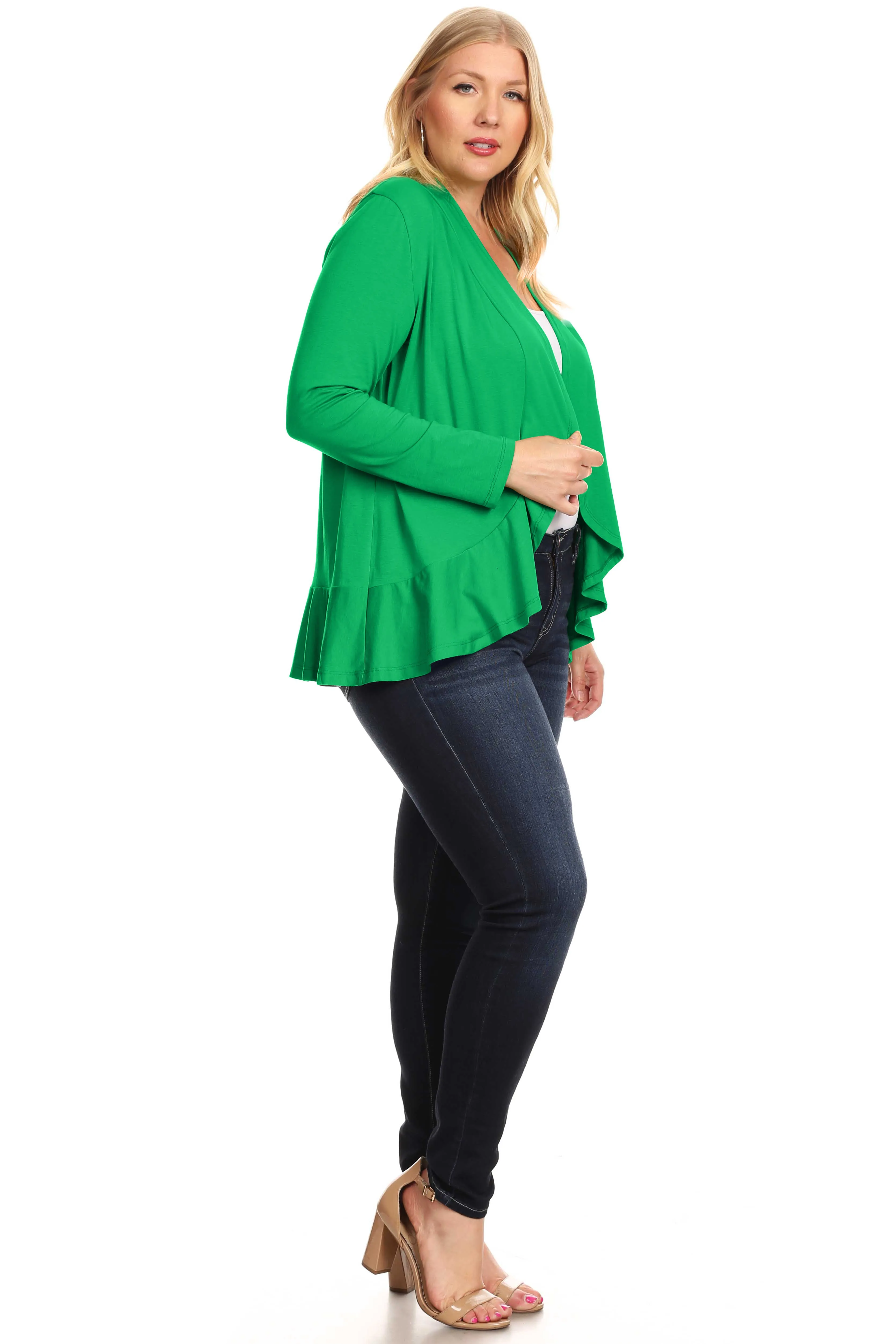 Classy In Ruffles Plus Size Cardigan