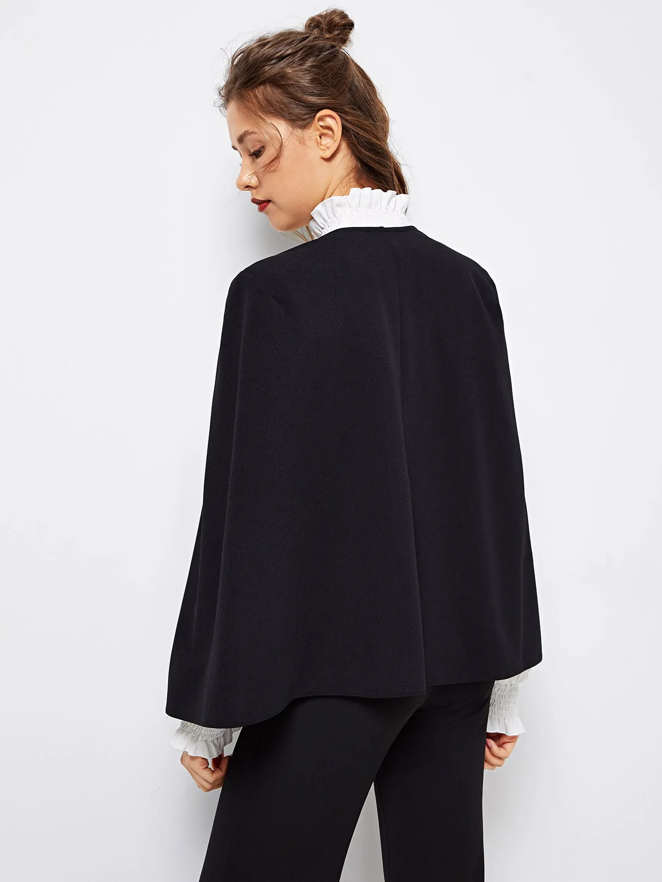 Cloak Sleeve Open Front Blazer