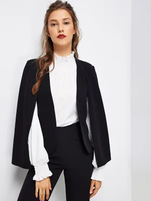 Cloak Sleeve Open Front Blazer