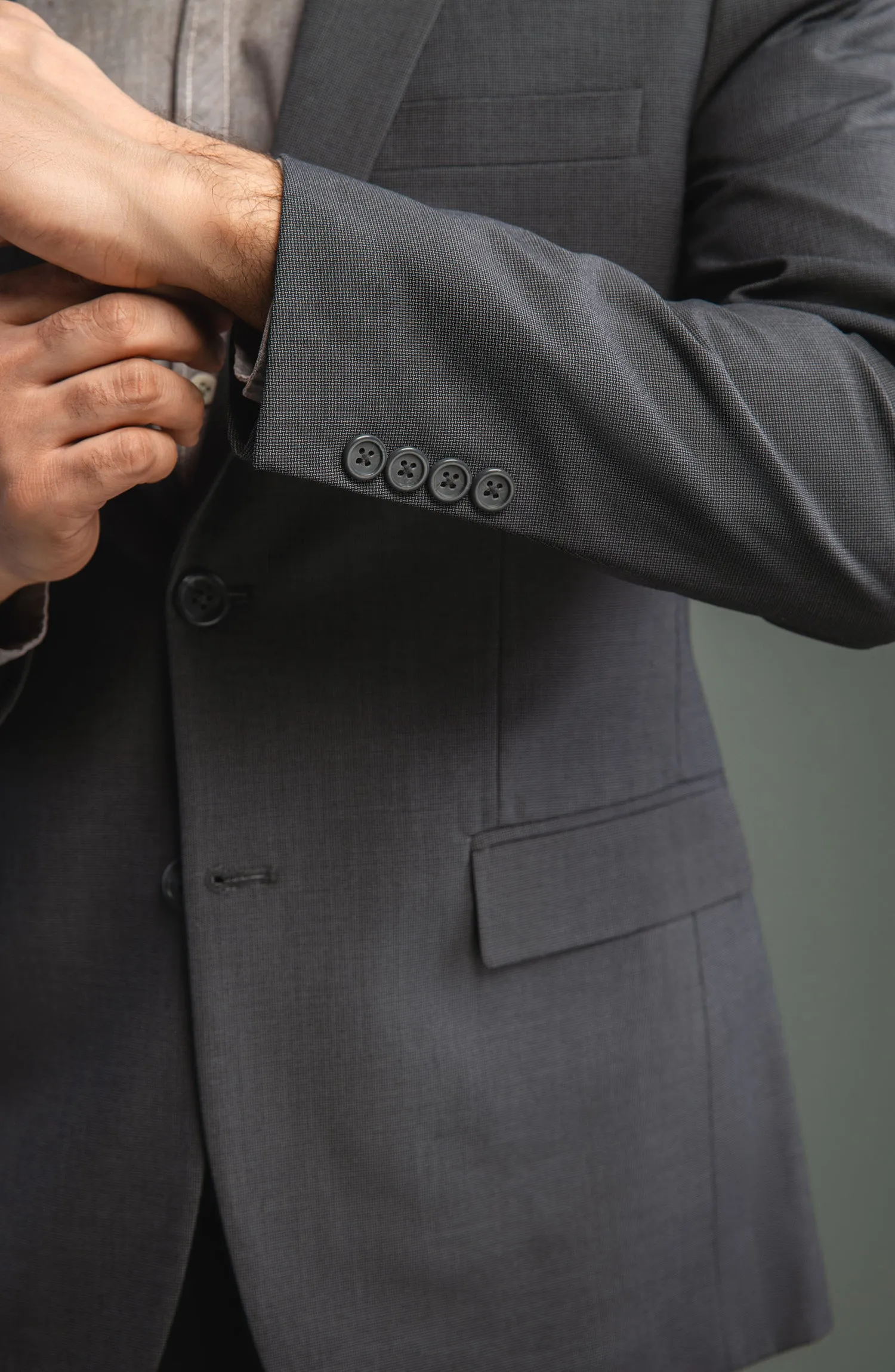 Contrast Textured Grey Blazer