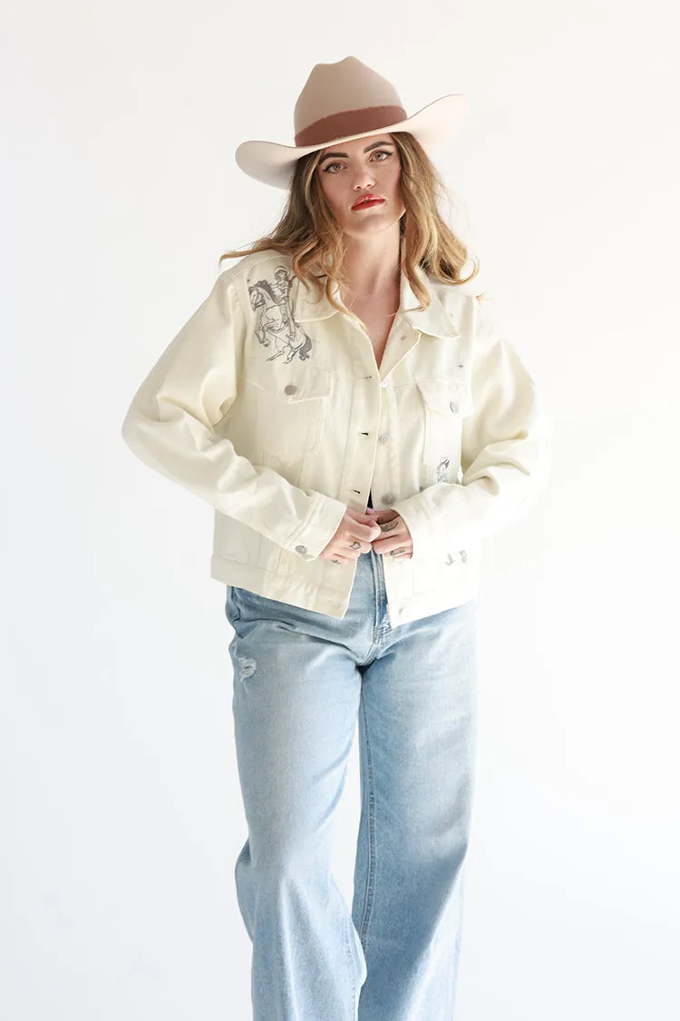 Cowgirl Embroidered Denim Jacket