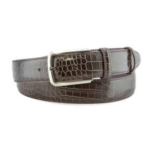 Dark brown mock crocodile belt