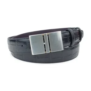 Deep Blue Mock Croc Tail Slice Plate Belt