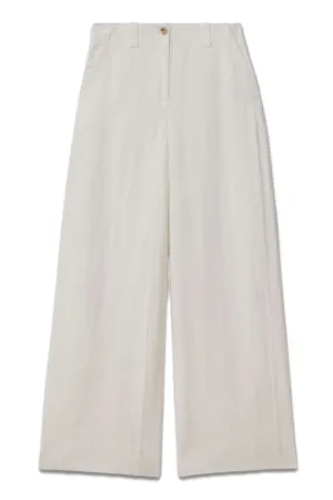 Demi Linen Wide Leg Garment Dyed Trousers