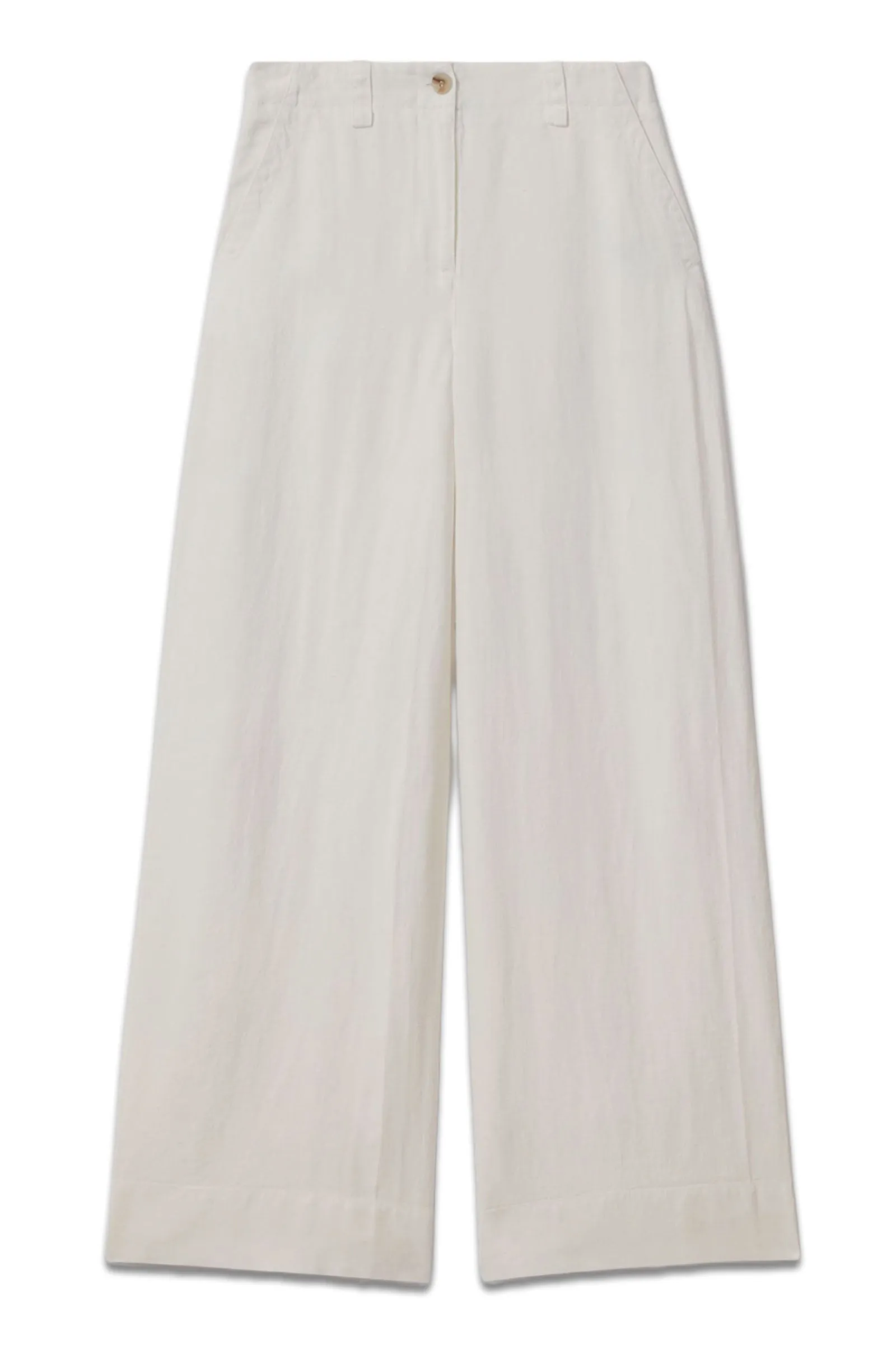 Demi Linen Wide Leg Garment Dyed Trousers