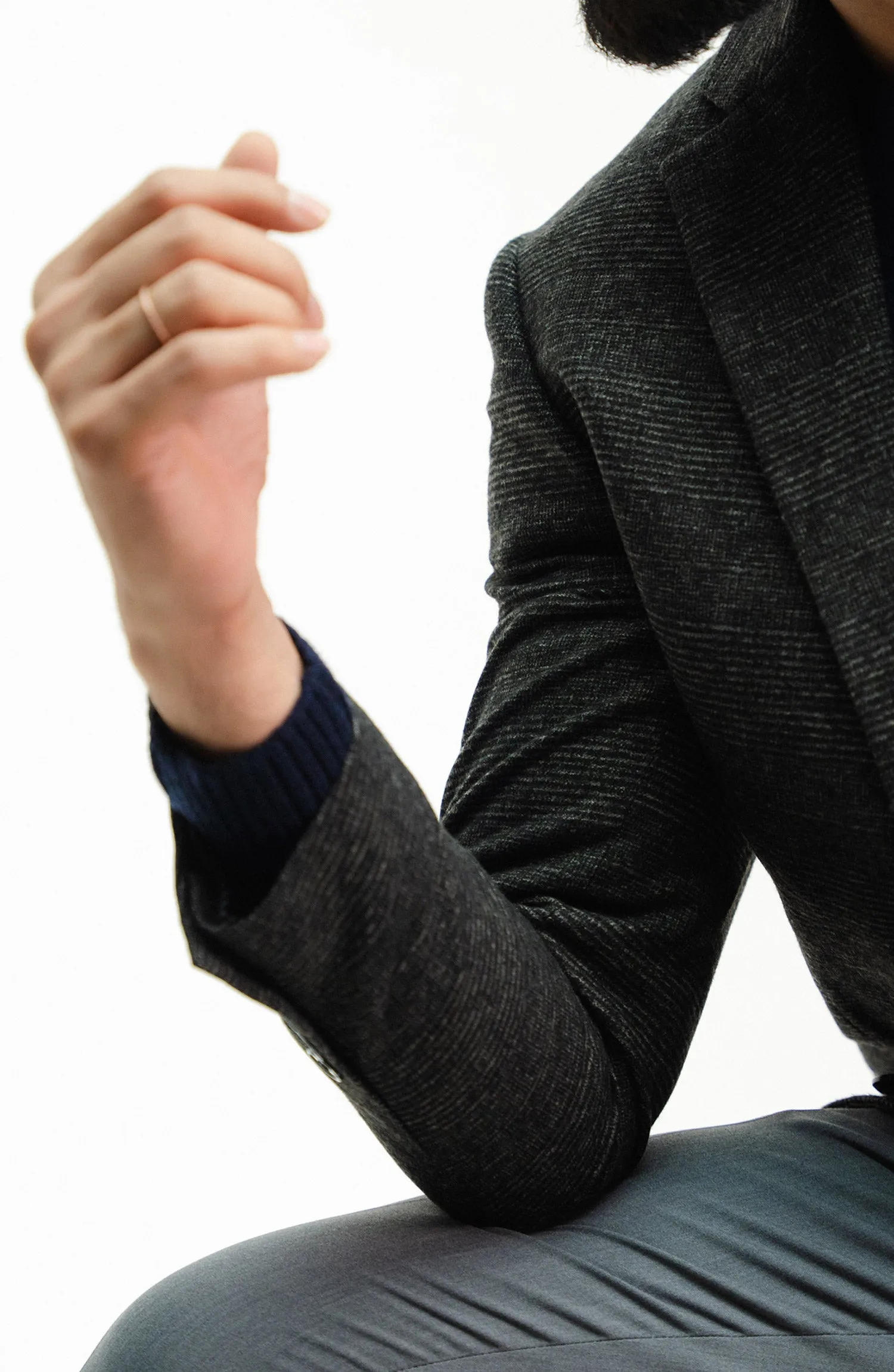 Formal Charcoal Textured Blazer