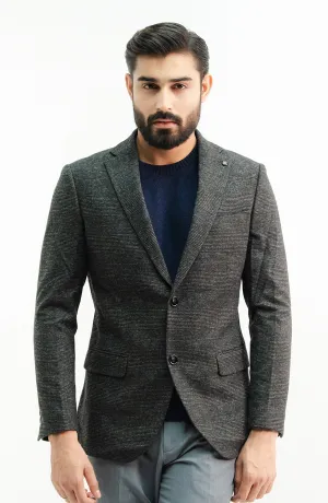 Formal Charcoal Textured Blazer