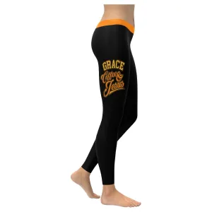 Grace Coffee & Jesus Soft Leggings For Women - Christian Leggings For Women