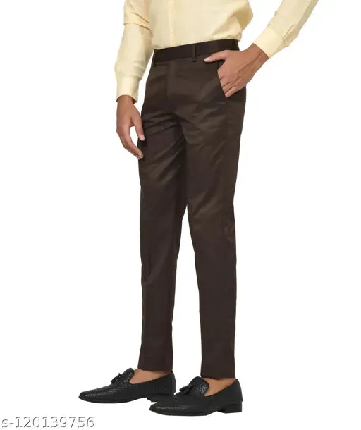 Haul Chic COFFEE Slim Fit Formal Trouser Pant For Men