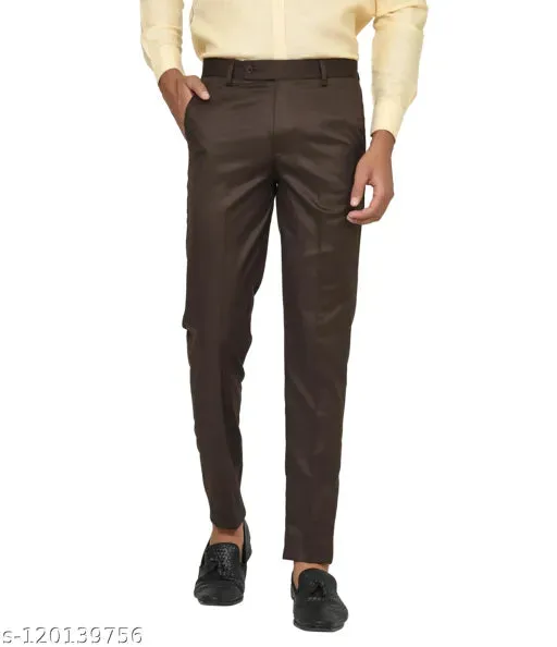 Haul Chic COFFEE Slim Fit Formal Trouser Pant For Men