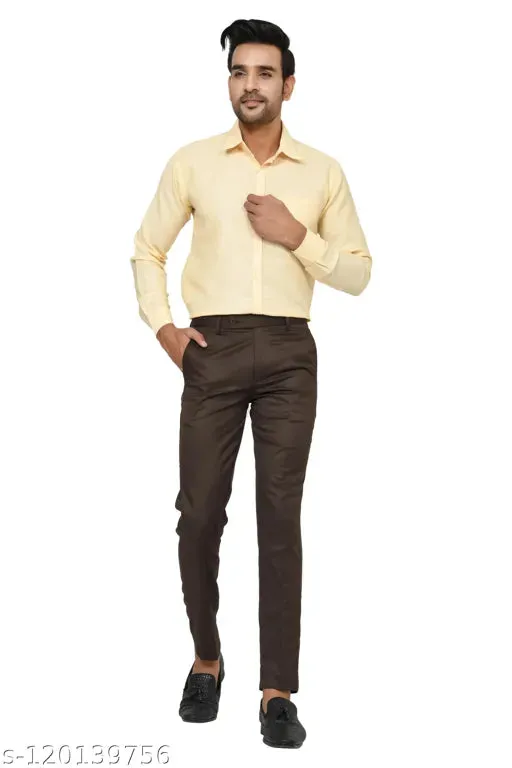 Haul Chic COFFEE Slim Fit Formal Trouser Pant For Men