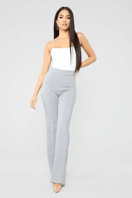 High-Waisted Flared Trousers