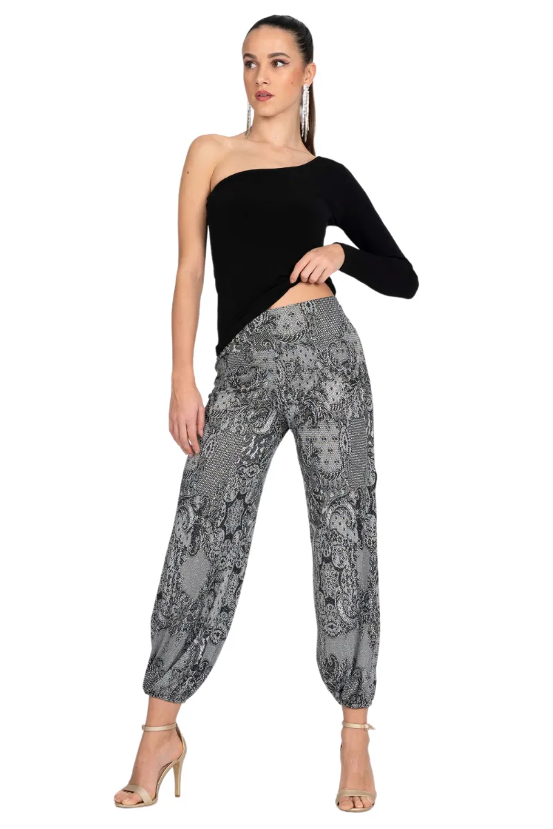 Lace Print Babucha Tango Pants With Slits