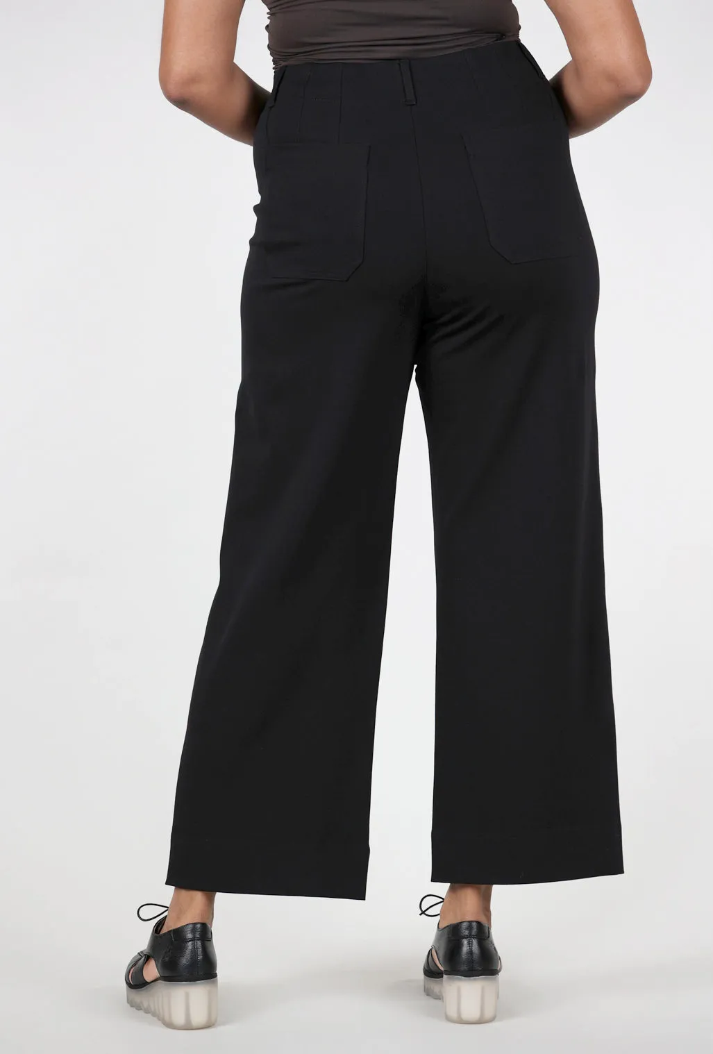 Luxe Ponte Wide Leg Pant, Black