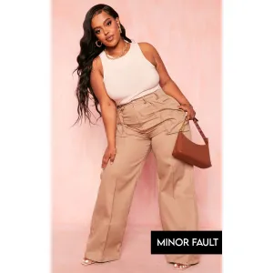 (Minor Fault) Beige Tailored Cargo Trousers