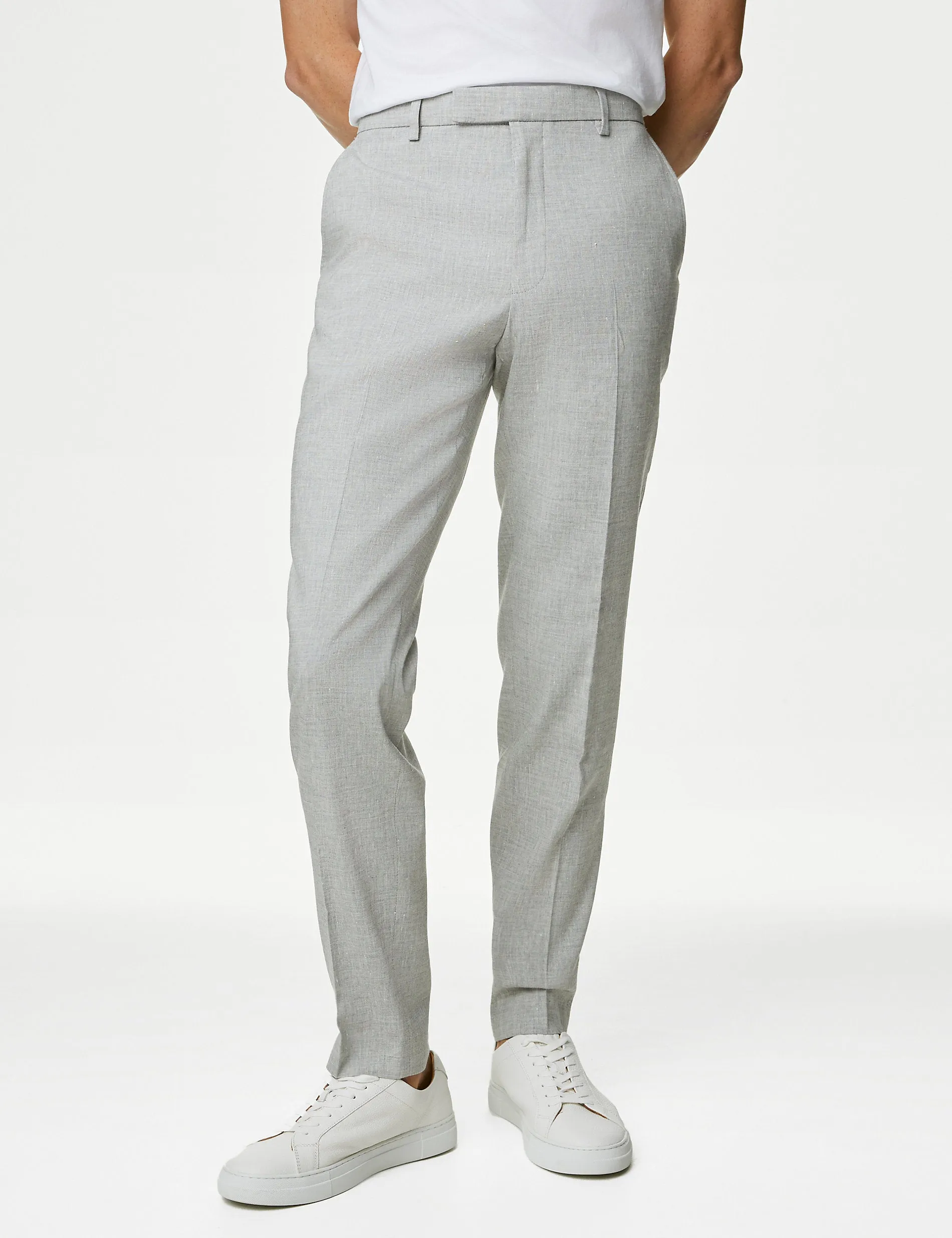 Miracle Marks & Spencer Italian tailored suit trousers light gray