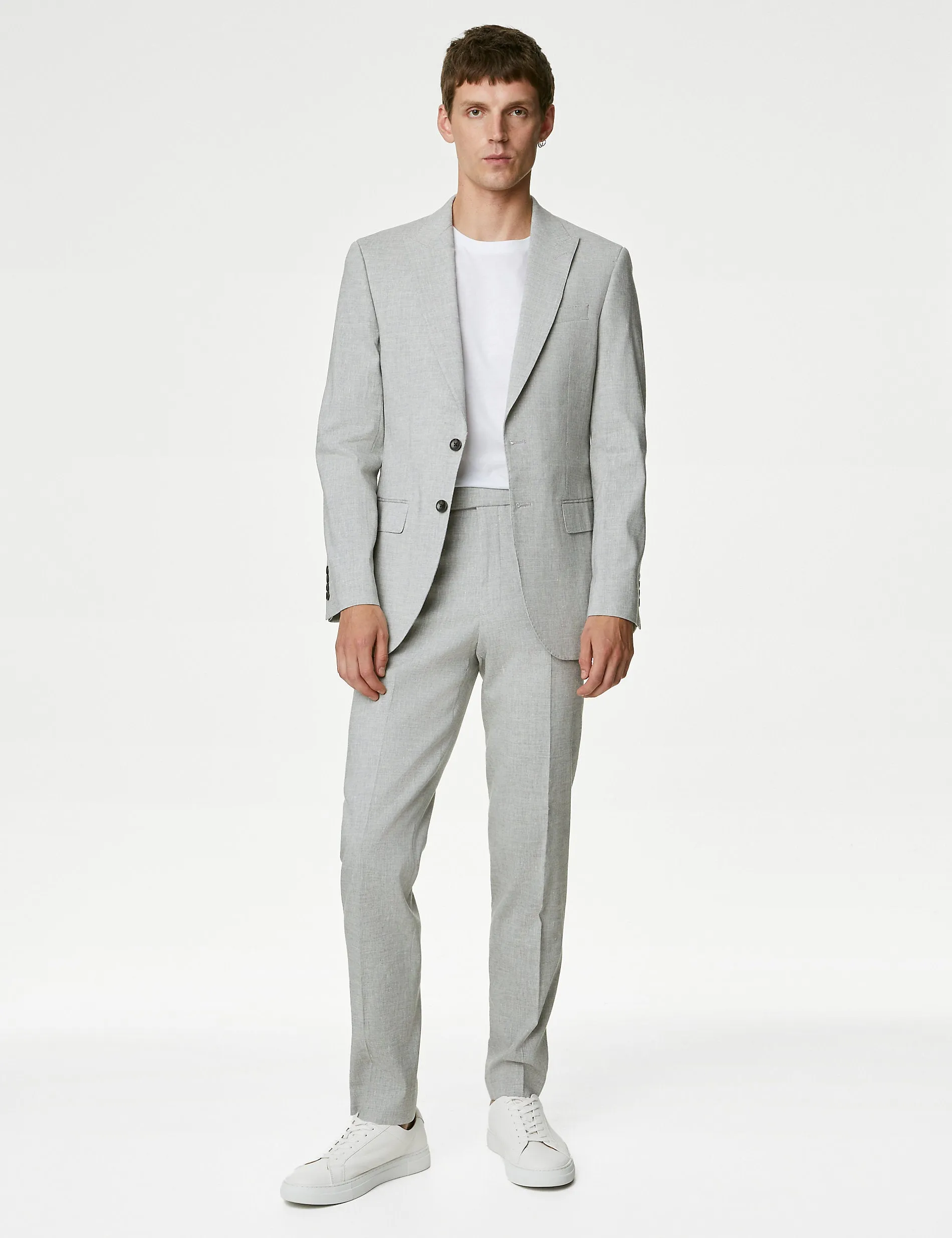 Miracle Marks & Spencer Italian tailored suit trousers light gray