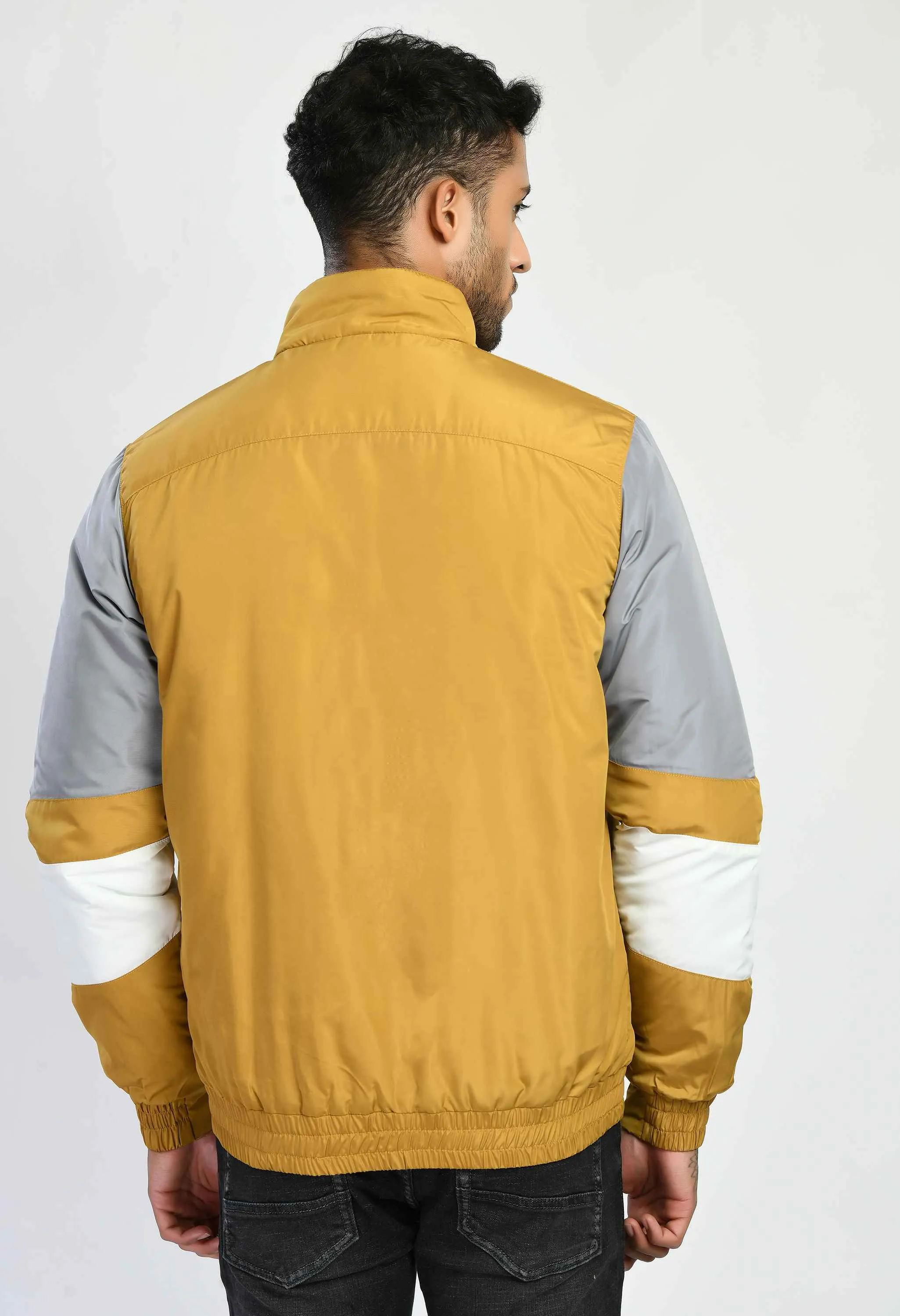 Mustard Quilted Bomber Jacket