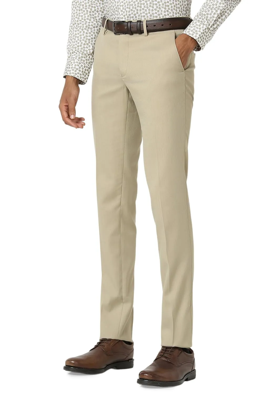 Peter England Men's Slim Pants (PETFONSPV08919_Beige