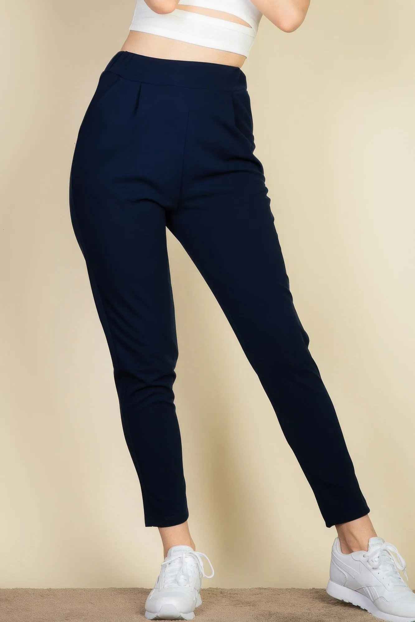 Pleat Front Tapered Trousers