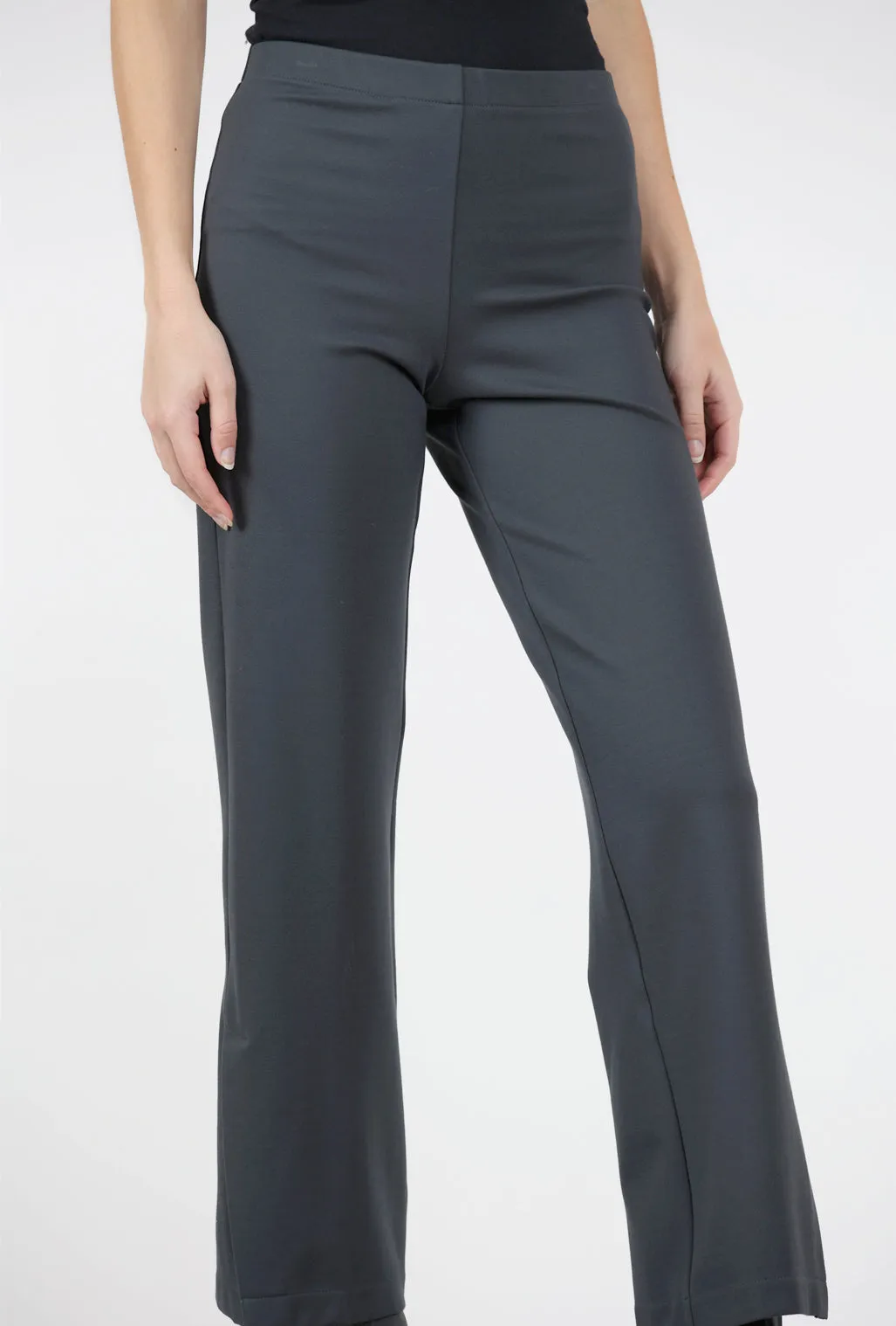 Ponte Side-Slit Pant, Obsidian