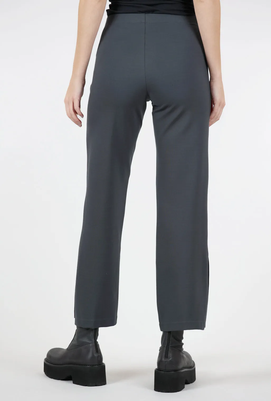 Ponte Side-Slit Pant, Obsidian