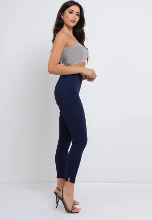 Pull On Skinny High Waisted Trousers