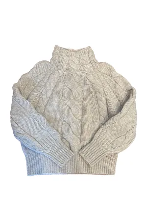 Repeat Chunky Cable Knit Cashmere Turtleneck Sweater 103513-1130 | Sand