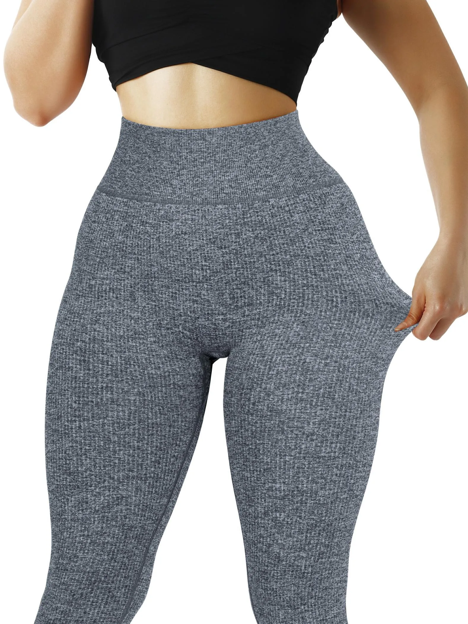 Ribbed Printed Seamless Leggings