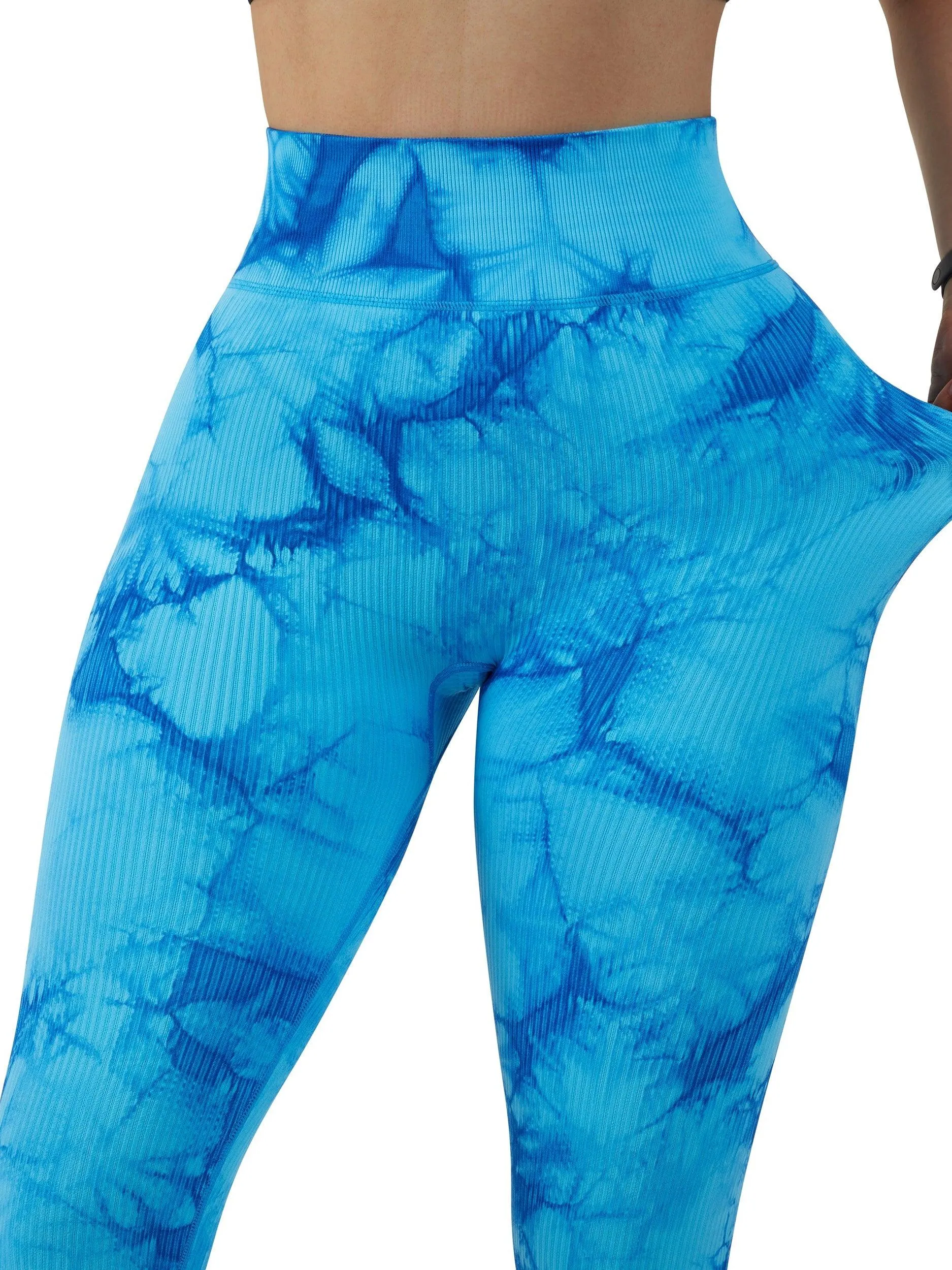 Ribbed Printed Seamless Leggings