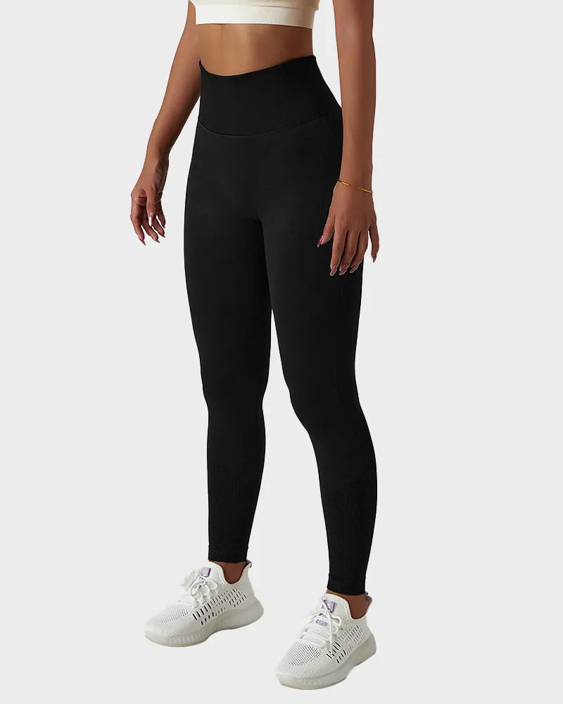 Seamless Knit Breathable Butt Lifting Fitness Leggings