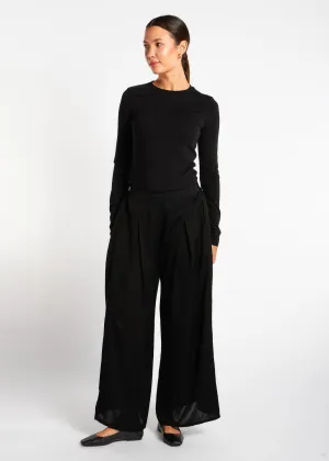 Single Pleat Trousers Black