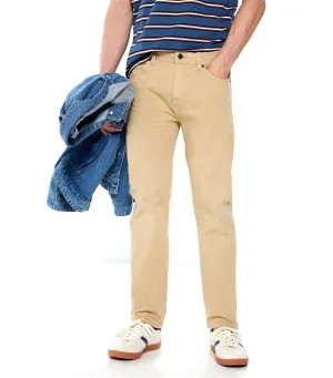 Slim Fit Colored Trousers Beige