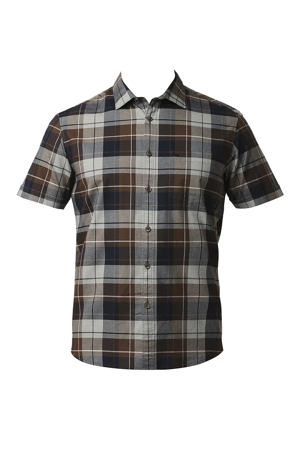 Slim Fit Oxford Checks Halfsleeves Shirt