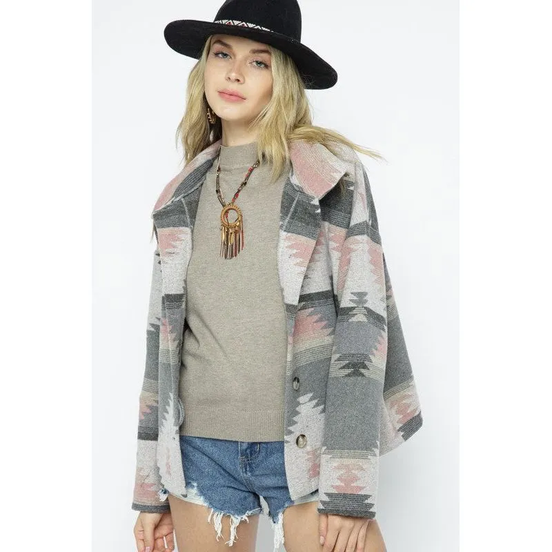 Soft Comfy Lightweight Aztec Pattern Jacket