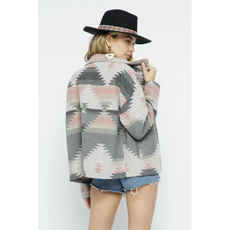 Soft Comfy Lightweight Aztec Pattern Jacket