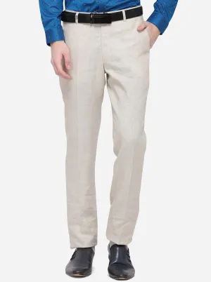 White Solid Slim Fit Formal Trouser | JB Studio