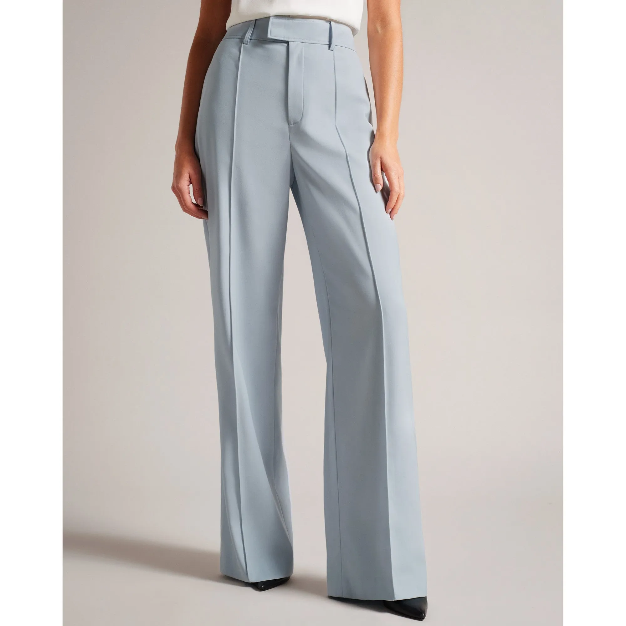 Women Wmt-Hildiat-High Waisted Wide Leg Trouser - Baby-Blue